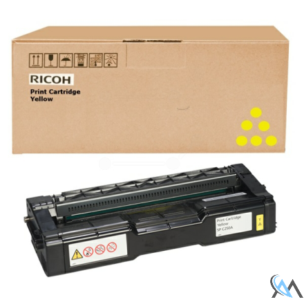 Original Ricoh 407719 Toner gelb High-Capacity, 6.000 Seiten ISO/IEC 19798