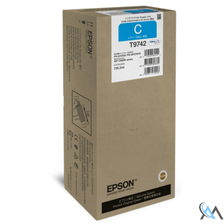 Original Epson C13T974200/T9742 Tintenpatrone cyan, 84.000 Seiten 735,2ml