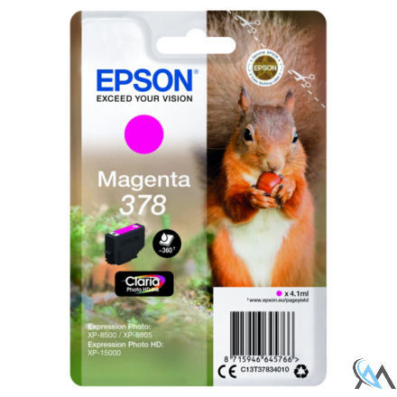 Original Epson C13T37834010/378 Tintenpatrone magenta, 360 Seiten 4,1ml