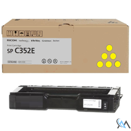 Original Ricoh 407386/TYPE SP352E Toner-Kit gelb, 6.000 Seiten ISO/IEC 19752