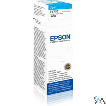 Original Epson C13T67324A/T6732 Tintenflasche cyan, 1.800 Seiten 70ml