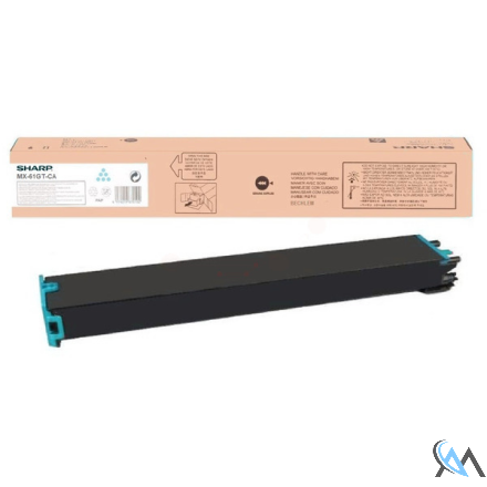 Original Sharp MX-61GTCA Toner cyan High-Capacity, 24.000 Seiten ISO/IEC 19752