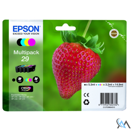 Original Epson C13T29864010/29 Tintenpatrone MultiPack Bk,C,M,Y 5,3ml + 3x3,2ml VE=4