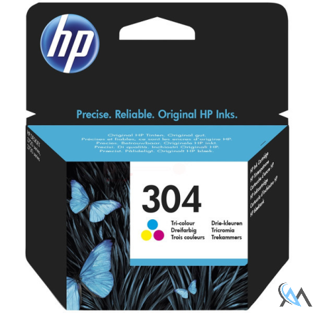 Original HP N9K05AE/304 Druckkopfpatrone color, 100 Seiten/5% 2ml