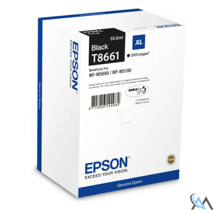 Original Epson C13T866140/T8661 Tintenpatrone schwarz, 2.500 Seiten 55.8ml