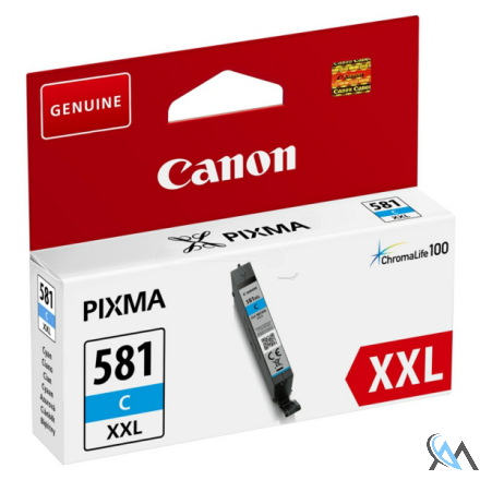 Original Canon 1995C001/CLI-581CXXL Tintenpatrone cyan extra High-Capacity, 820 Seiten ISO/IEC 19752 282 Fotos 11.7ml