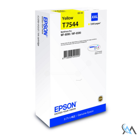 Original Epson C13T754440/T7544 Tintenpatrone gelb, 7.000 Seiten ISO/IEC 24711 69ml