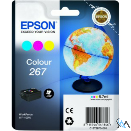 Original Epson C13T26704010/267 Tintenpatrone color, 200 Seiten 6,7ml