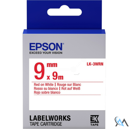 Original Epson C53S653008/LK-3WRN Farbband rot auf weiss 9mm x 9m