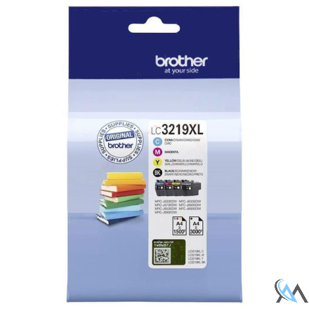 Original Brother LC-3219XLVALDR Tintenpatrone MultiPack Bk,C,M,Y Blister 3000pg + 3x1500pg VE=4