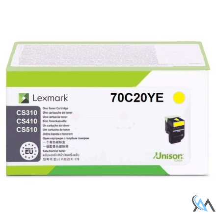 Original Lexmark 70C20YE/702Y Toner-Kit gelb corporate, 1.000 Seiten ISO/IEC 19798