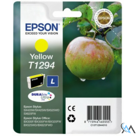 Original Epson C13T12944012/T1294 Tintenpatrone gelb, 515 Seiten ISO/IEC 19752 7ml