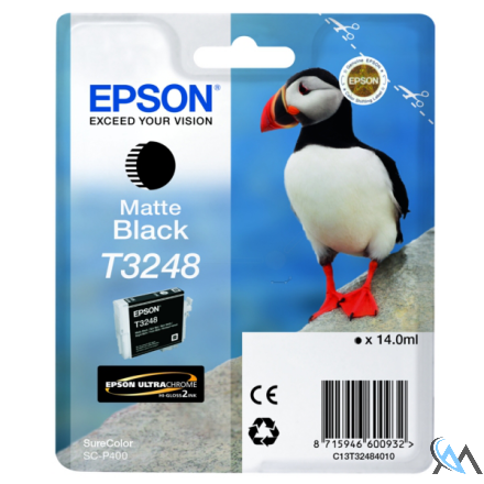 Original Epson C13T32484010/T3248 Tintenpatrone schwarz matt, 650 Seiten 14ml