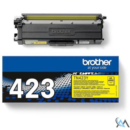 Original Brother TN-423Y Toner-Kit gelb High-Capacity, 4.000 Seiten ISO/IEC 19752