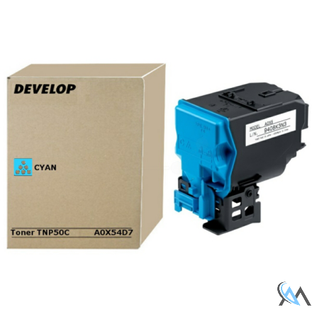 Original Develop A0X54D7/TNP-50C Toner-Kit cyan, 5.000 Seiten