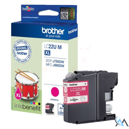 Original Brother LC-22UM Tintenpatrone magenta XL, 1.200 Seiten ISO/IEC 24711