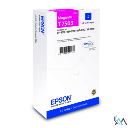 Original Epson C13T756340/T7563 Tintenpatrone magenta, 1.500 Seiten 14ml