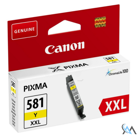 Original Canon 1997C001/CLI-581YXXL Tintenpatrone gelb extra High-Capacity, 825 Seiten ISO/IEC 19752 322 Fotos 11.7ml