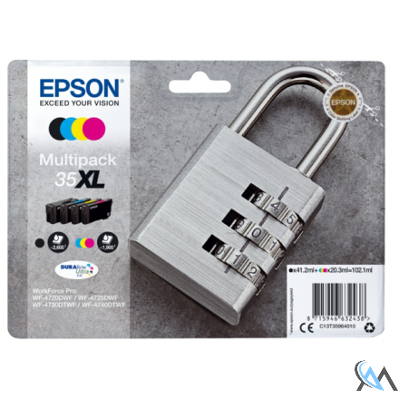 Original Epson C13T35964010/35XL Tintenpatrone MultiPack Bk,C,M,Y High-Capacity 41,2ml + 3x20,3ml VE=4