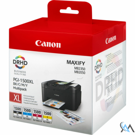Original Canon 9182B004/PGI-1500XLCMYBK Tintenpatrone MultiPack Bk,C,M,Y 34ml + 3x12ml VE=4