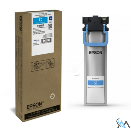 Original Epson C13T945240/T9452 Tintenpatrone cyan High-Capacity, 5.000 Seiten 38ml