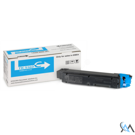 Original Kyocera 1T02NTCNL0/TK-5160C Toner-Kit cyan, 12.000 Seiten ISO/IEC 19798