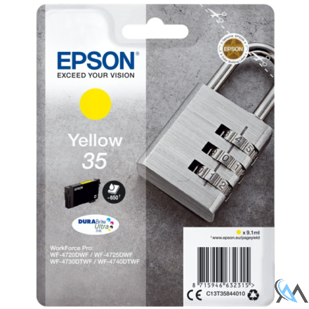 Original Epson C13T35844010/35 Tintenpatrone gelb, 650 Seiten 9,1ml