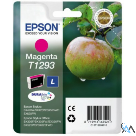 Original Epson C13T12934012/T1293 Tintenpatrone magenta, 330 Seiten ISO/IEC 19752 7ml