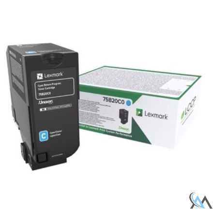 Original Lexmark 75B20C0 Toner-Kit cyan return program, 10.000 Seiten ISO/IEC 19752