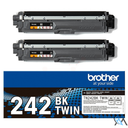 Original Brother TN-242BKTWIN Toner-Kit schwarz Doppelpack, 2x2.500 Seiten ISO/IEC 19798 VE=2