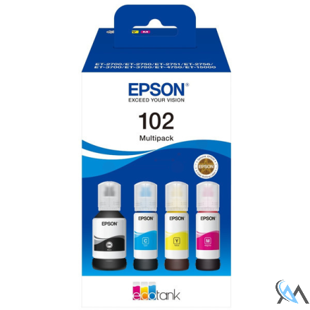 Original Epson C13T03R640/102 Tintenflasche MultiPack Bk,C,M,Y 127ml + 3x70ml VE=4