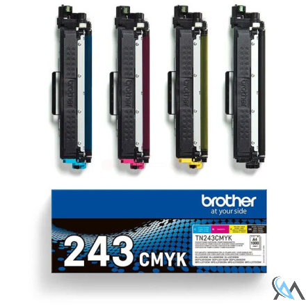 Original Brother TN-243CMYK Toner MultiPack Bk,C,M,Y, 4x1.000 Seiten ISO/IEC 19752 VE=4