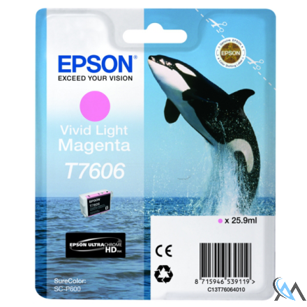 Original Epson C13T76064N10/T7606 Tintenpatrone magenta hell, 2.800 Seiten 25.9ml