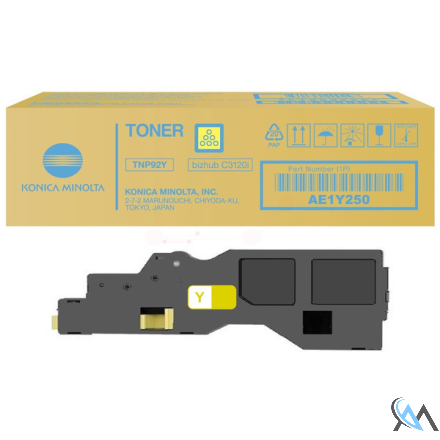 Original Konica Minolta AE1Y250/TNP-92Y Toner gelb, 4.000 Seiten ISO/IEC 19752