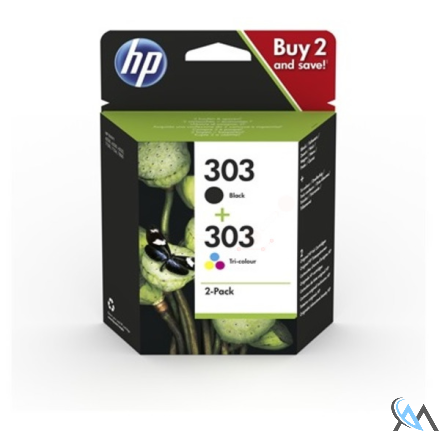 Original HP 3YM92AE/303 Druckkopfpatrone Multipack schwarz + color 4ml VE=2