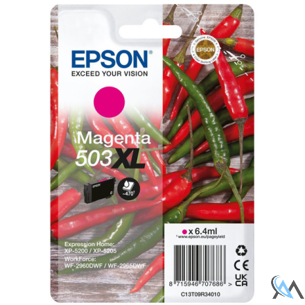 Original Epson C13T09R34010/503XL Tintenpatrone magenta High-Capacity, 470 Seiten 6,4ml