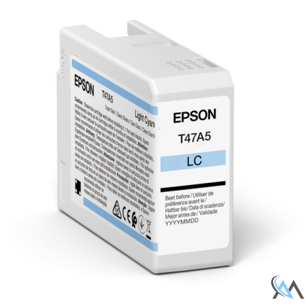 Original Epson C13T47A500/T47A5 Tintenpatrone cyan hell 50ml