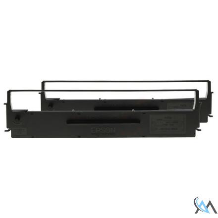 Original Epson C13S015646/7753 Nylonband schwarz Doppelpack, 2.500.000 Zeichen VE=2