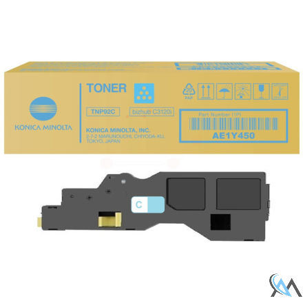 Original Konica Minolta AE1Y450/TNP-92C Toner cyan, 4.000 Seiten ISO/IEC 19752
