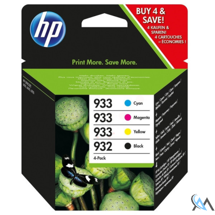 Original HP 6ZC71AE/932/933 Tintenpatrone MultiPack Bk,C,M,Y 8,5ml + 3x4ml VE=4