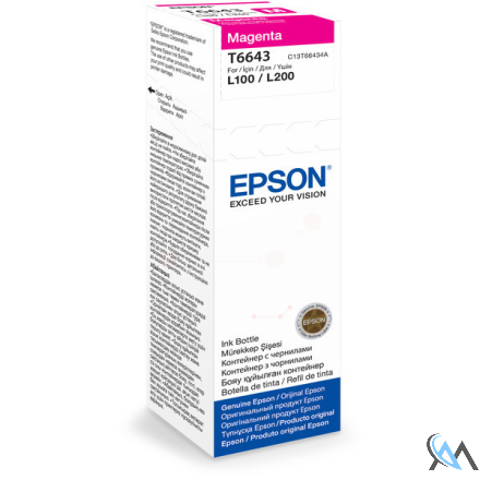 Original Epson C13T66434A/T6643 Tintenflasche magenta, 6.500 Seiten 70ml