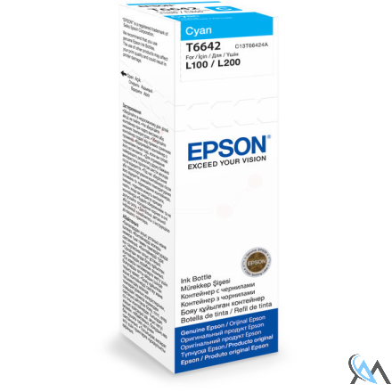 Original Epson C13T66424A/T6642 Tintenflasche cyan, 6.500 Seiten 70ml