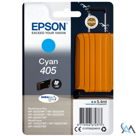 Original Epson C13T05G24010/405 Tintenpatrone cyan, 300 Seiten 5.4ml