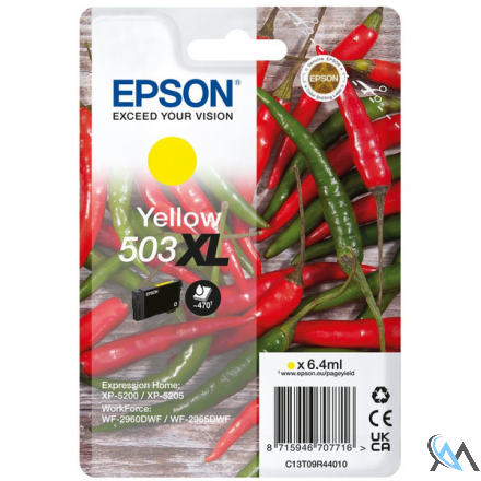 Original Epson C13T09R44010/503XL Tintenpatrone gelb High-Capacity, 470 Seiten 6,4ml