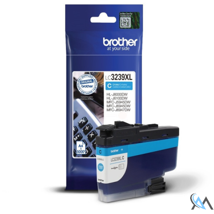 Original Brother LC-3239XLC Tintenpatrone cyan, 5.000 Seiten