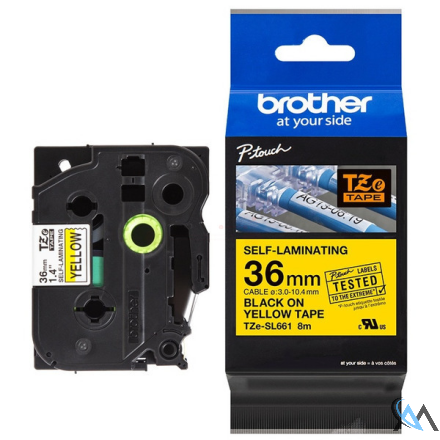 Original Brother TZE-SL661 DirectLabel schwarz auf gelb selbstlaminierend 36mm x 8m