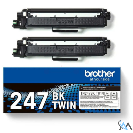 Original Brother TN-247BKTWIN Toner-Kit schwarz Doppelpack, 2x3.000 Seiten ISO/IEC 19752 VE=2