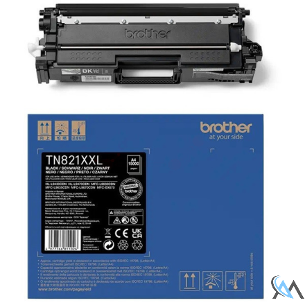 Original Brother TN-821XXLBK Toner-Kit schwarz High-Capacity, 15.000 Seiten ISO/IEC 19752