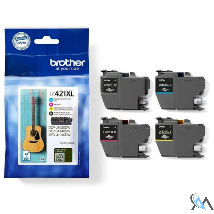 Original Brother LC-421XLVAL Tintenpatrone MultiPack Bk,C,M,Y, 4x500 Seiten VE=4