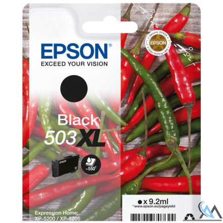 Original Epson C13T09R14010/503XL Tintenpatrone schwarz High-Capacity, 550 Seiten 9,2ml